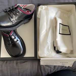 NIB Gucci Toddler Formal Shoes Black Leather 22